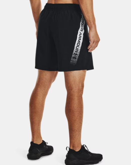 UAA-W8 (Under armour mens woven graphic shorts black/white) 122292173