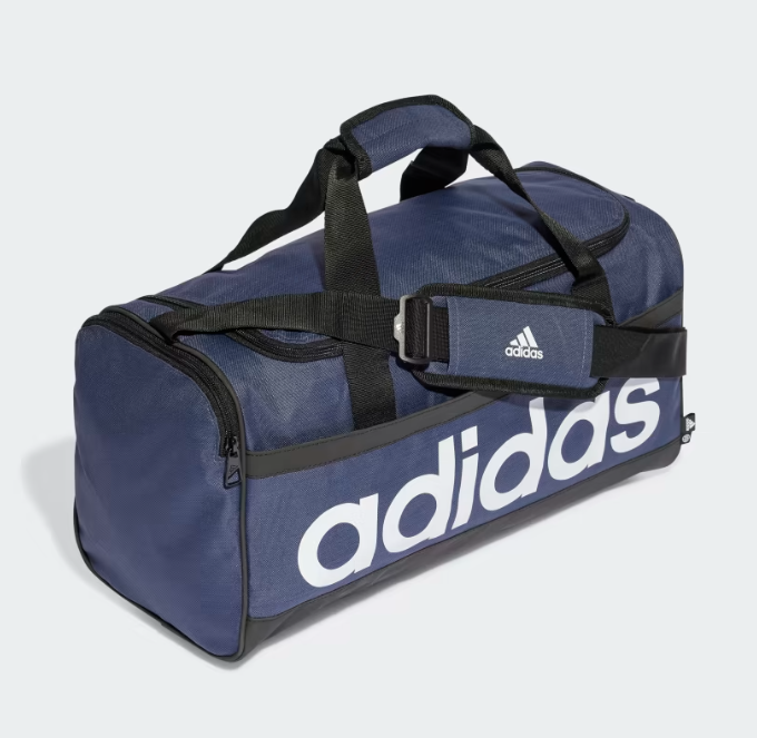 AE-U6 (Adidas essentials linear duffel bag medium shadow navy/black/white) 82492886