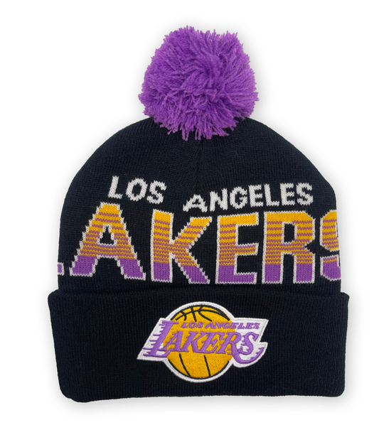 MNA-N35 (Mitchell and ness script burst knit beanie lakers black) 22492826