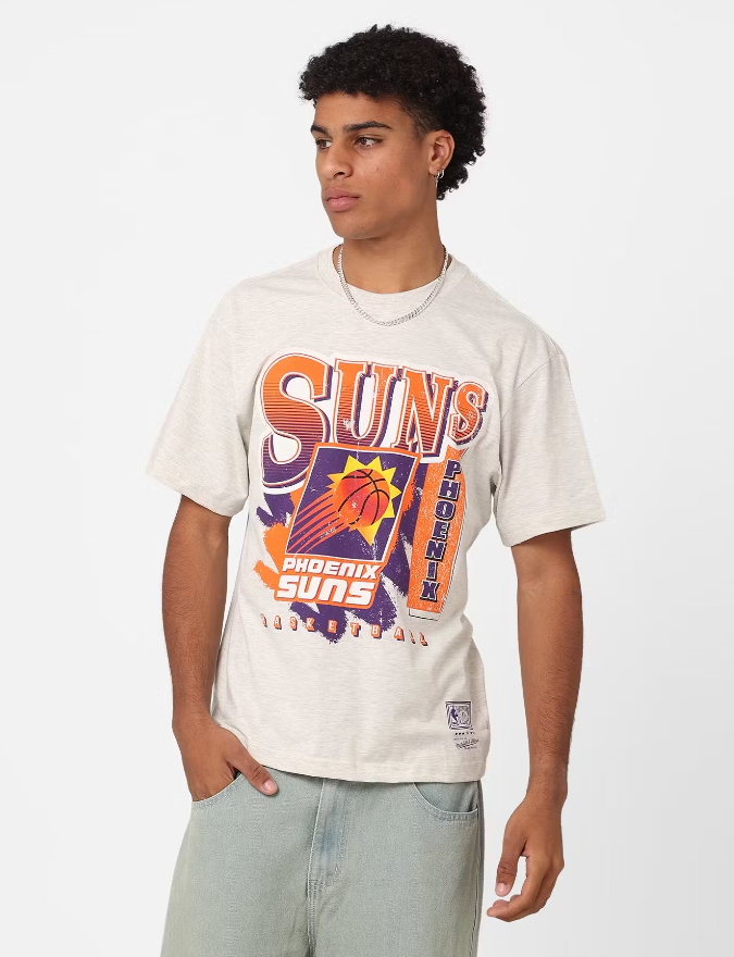 MNA-H23 (Mitchell and ness brush off tee suns white marl) 122293478