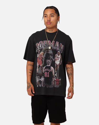 MNA-D33 (Mitchell and ness player & stats tee bulls rodman black) 112394347