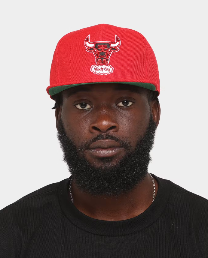 MNA-V27 (Mitchell and ness team ground 2.0 fitted hwc hat bulls red) 52392824