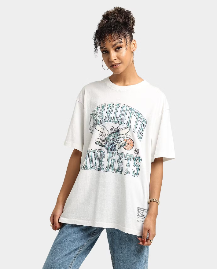 MNA-M23 (Mitchell and ness vintage hwc ivy arch colour hornets tee vintage white) 122293478