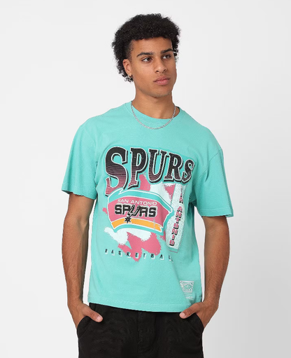 MNA-J23 (Mitchell and ness brush off tee spurs aqua) 122293478