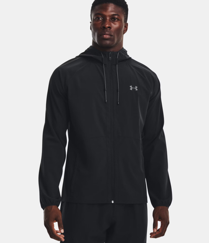 UAA-U13 (Under armour mens stretch woven windbreaker black/pitch gray) 102496087