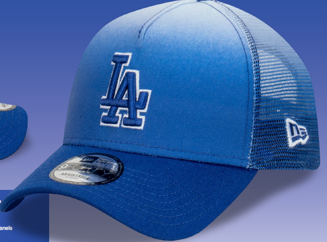 NEC-O59 (New era 940 A frame los angeles dodgers higher fade trucker dip dye official team colours snapback osfm) 112492450