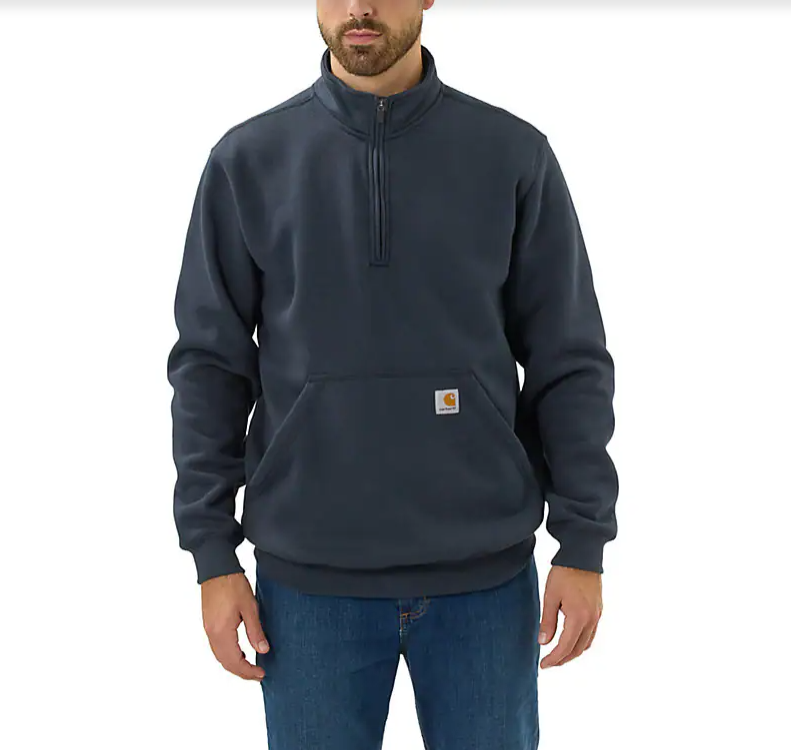 CHA-F7 (Carhartt midweight loose fit quarter zip mock neck sweatshirt carbon heather) 22596305