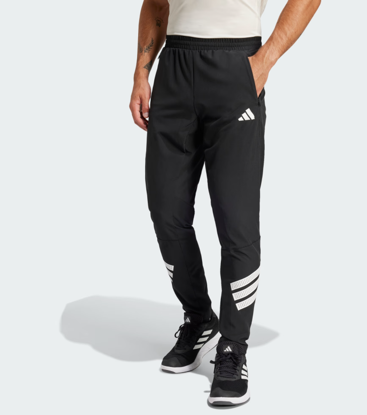 AA-G27 (Adidas icon 3-stripes woven joggers black/white) 32595292