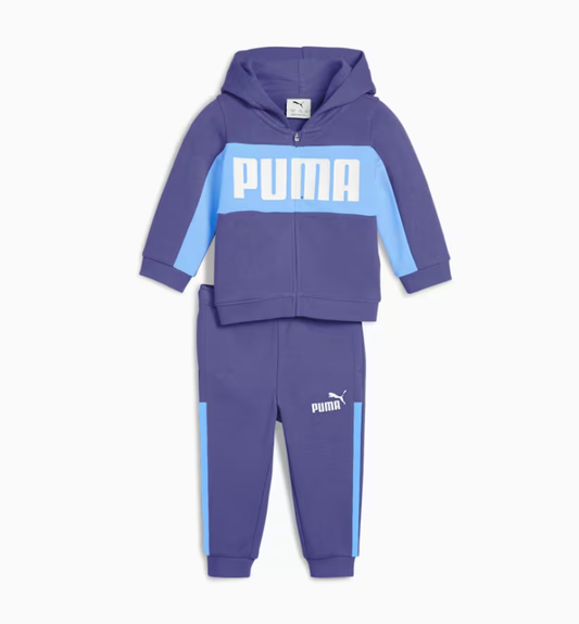 PA-S11 (Puma minicats essentials block hooded full zip tracksuit blue crystal) 32594000