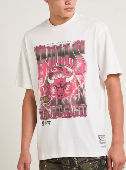 MNA-Y40 (Mitchell & ness city strike tee bulls vintage white) 12593478