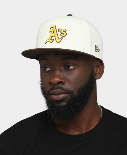 NEC-U65 (New era 5950 oakland athletics chrome cereal/walnut UV fitted hat) 72593200