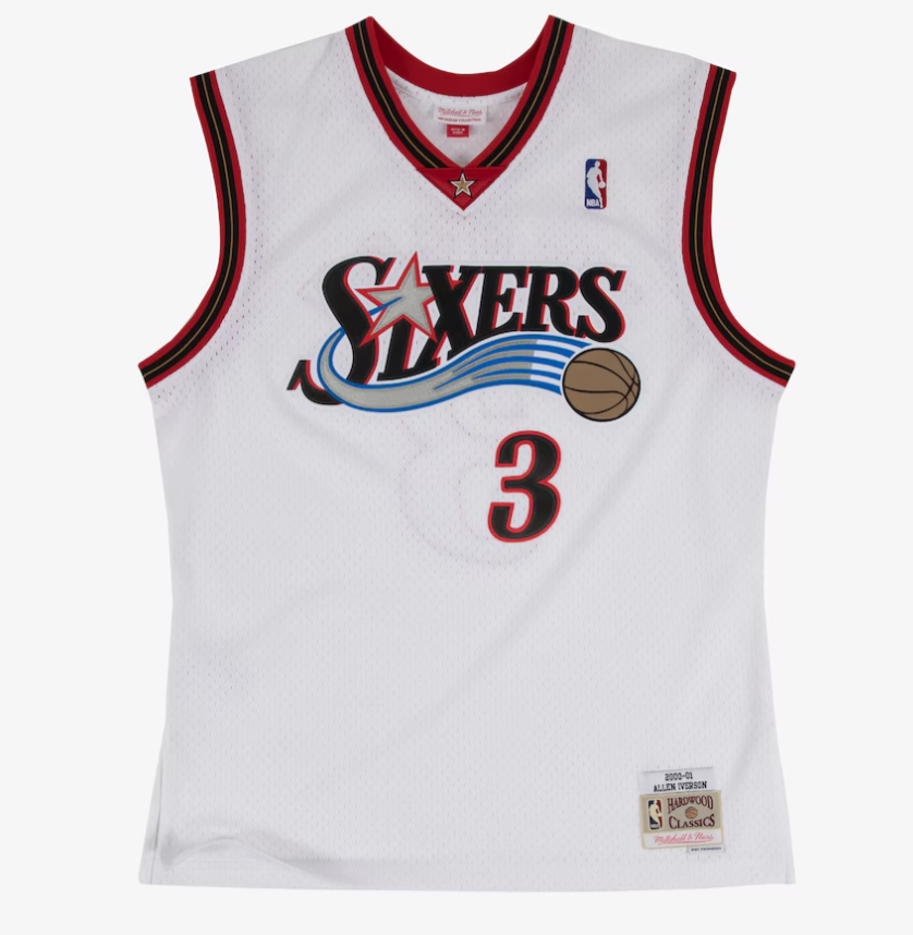 MNA-C45 (Mitchell & ness swingman jersey sixers allen iverson 00-01 home white) 72598260