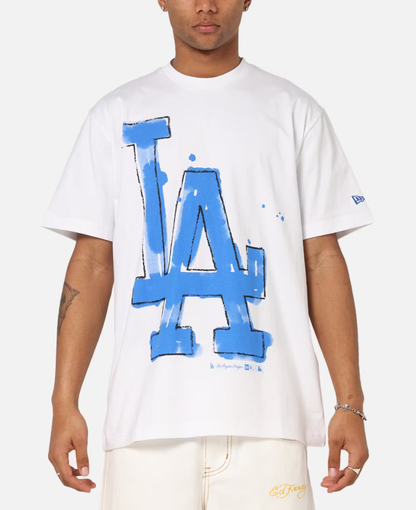 NEA-Y11 (New era oversize trend pop paint los angeles dodgers tee white) 82594000