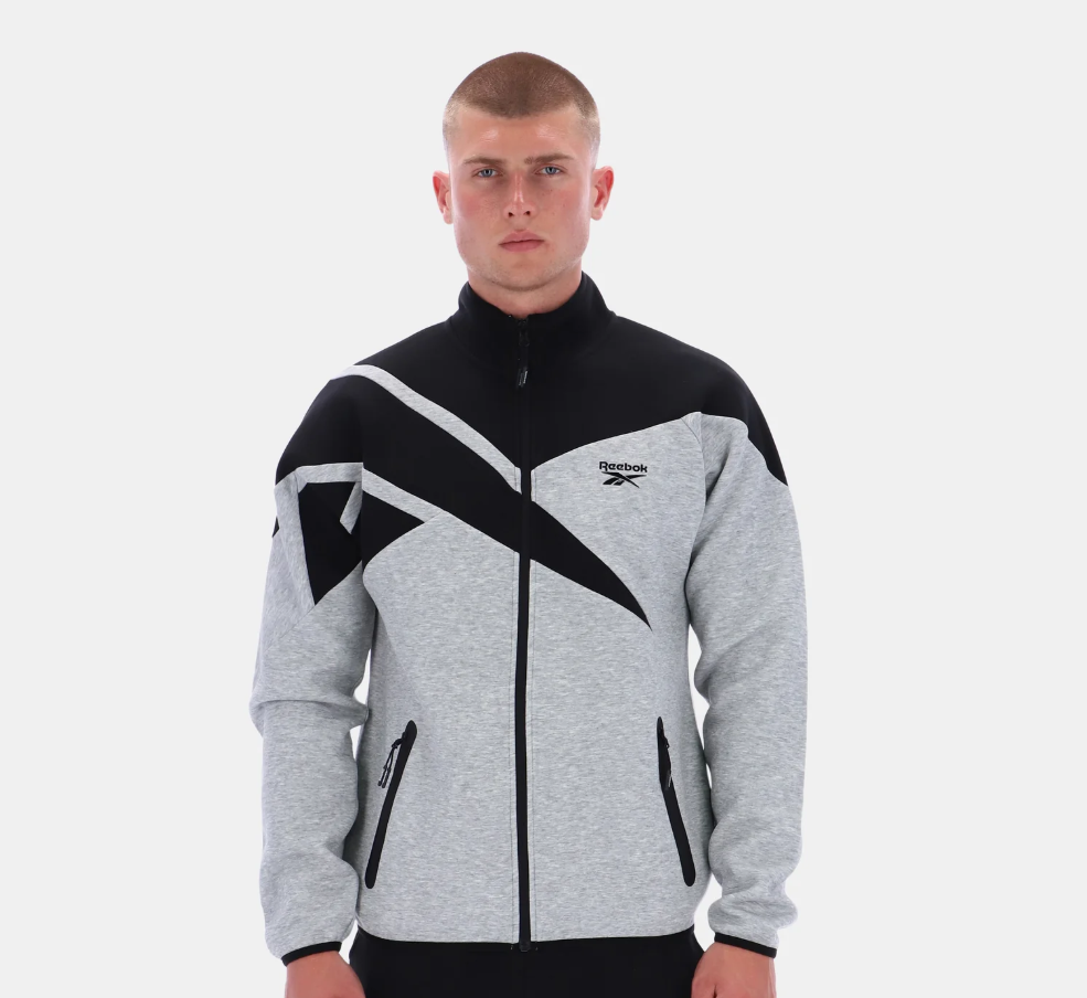 RA-Q3 (Reebok contrast funnelneck jacket grey marle/black) 72597161