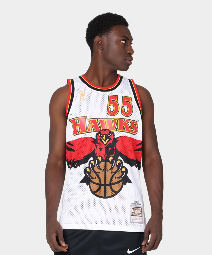 MNA-K45 (Mitchell and ness swingman jersey atlanta hawks mutombo 96-97 road white) 82598260