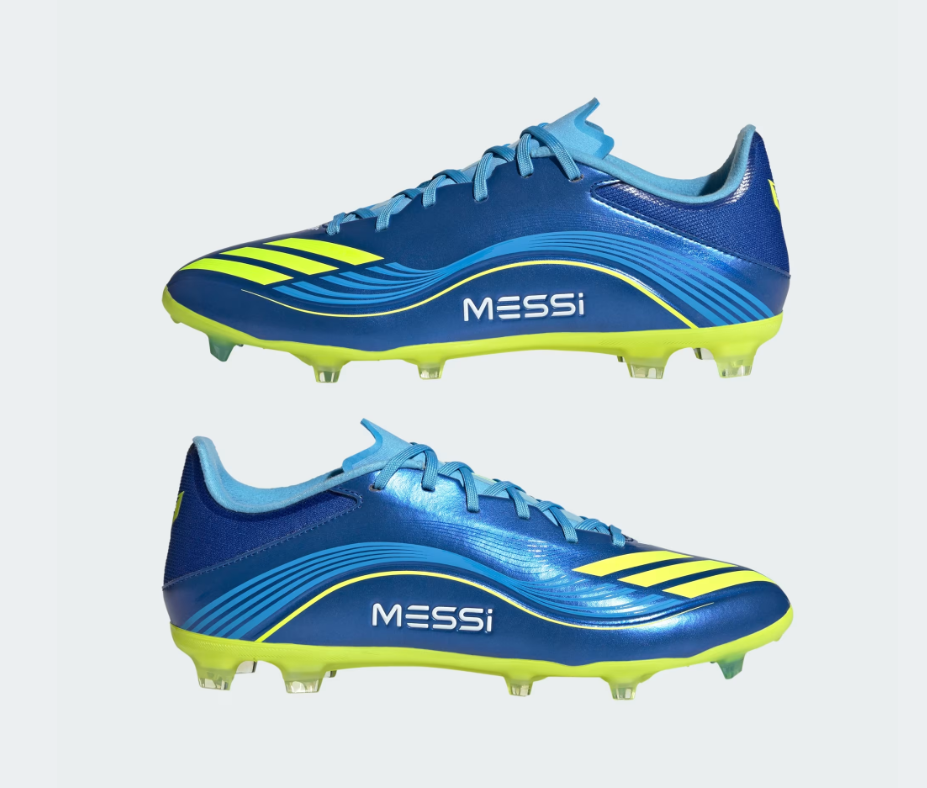 A-X71 (Adidas F50 messi league firm ground boot royal blue/solar yellow/semi blue burst) 92596735