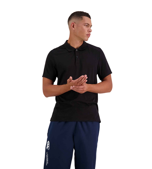 CCC-K (Canterbury mens vapodri tempo short sleeve polo jet black) 92592582