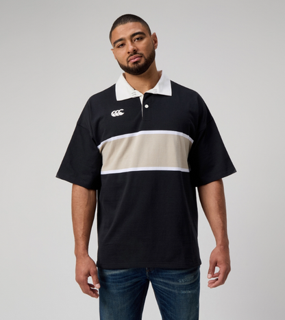CCC-M (Canterbury mens yarn dye short sleeve rugby polo jet black) 92594782
