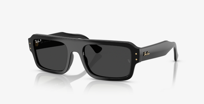 RB-V (Ray-ban flacko black frame with polarized black lenses) 925915836