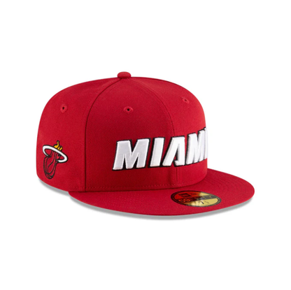 NEC-B68 (New era 5950 nba statement miami heat in official team colours fitted hat) 102593970