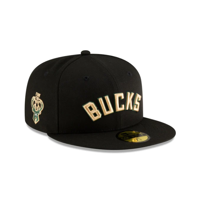 NEC-J68 (New era 5950 nba statement milwaukee bucks in official team colours fitted hat) 102593970
