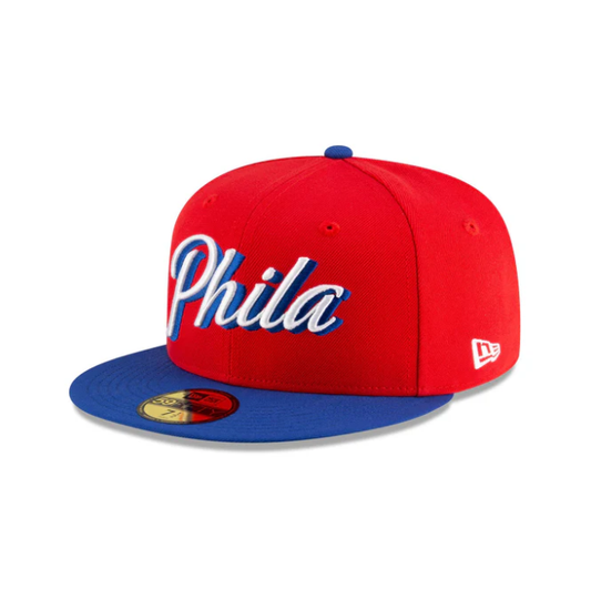 NEC-K68 (New era 5950 nba statement philadelphia 76ers in official team colours fitted hat) 102593970
