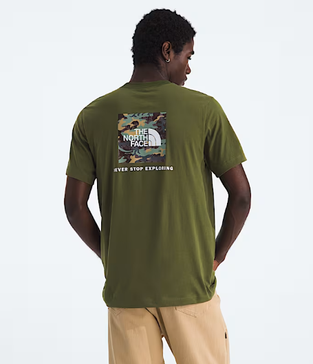NFA-Z8 (The north face short sleeve evolution box camo fill graphic t-shirt woodland green) 102593043