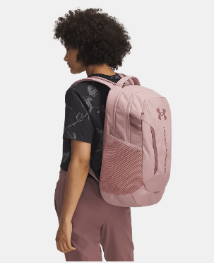 UAE-U14 (Under armour unisex hustle 6.0 backpack tourmaline pink/maroon mist) 112593913