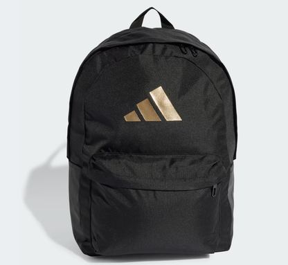AE-P8 (Adidas classics 3 bar logo backpack black/gold metallic) 112592167