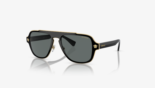 VS-J (Versace sunglasses VE2199 matte black frame/light grey mirror silver lenses) 1125919311