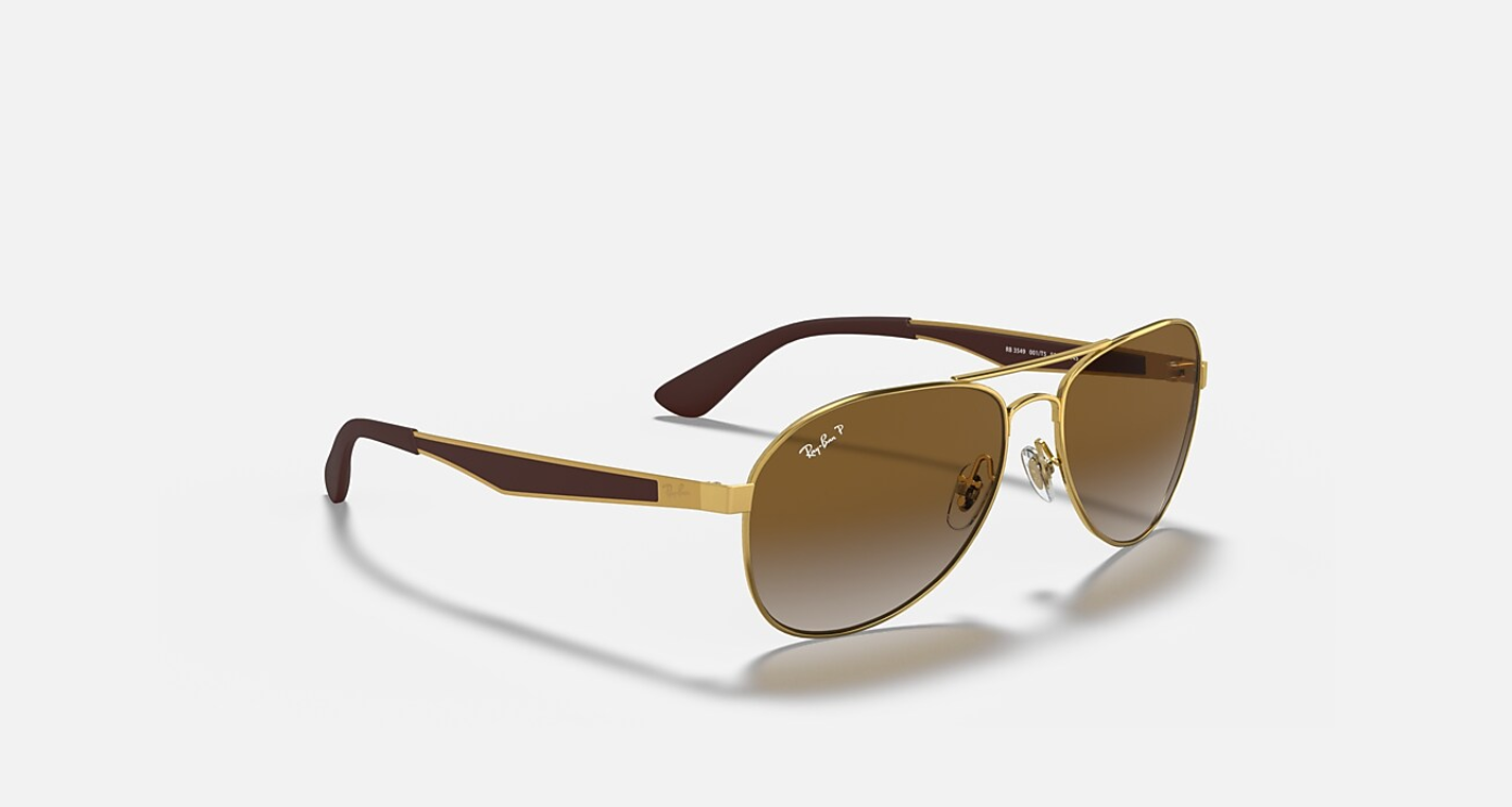 RB-C1 (Ray-ban polished arista gold frame/grey gradient brown polarised lenses) 1125915836