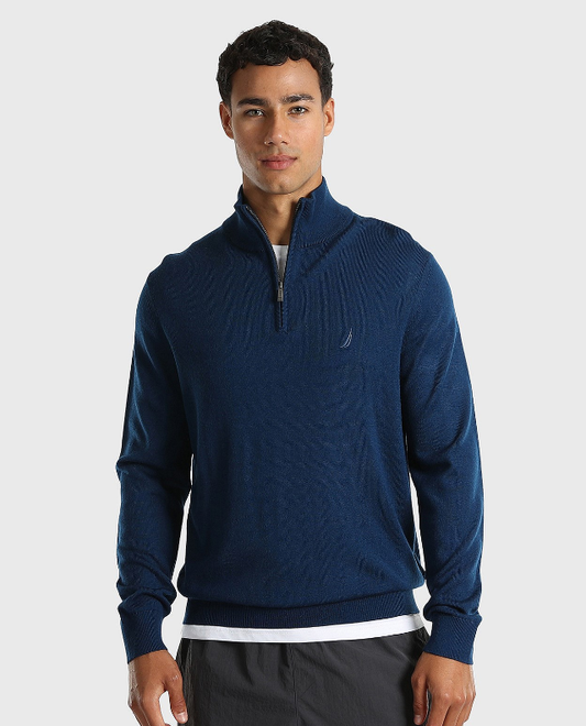 NTA-X14 (Nautica 1/4 zip merino blend sweater classic blue) 122598259
