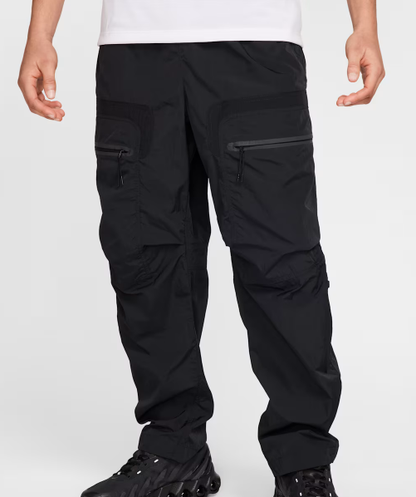 NA-O48 (Nike tech mens woven cargo trackpants black)