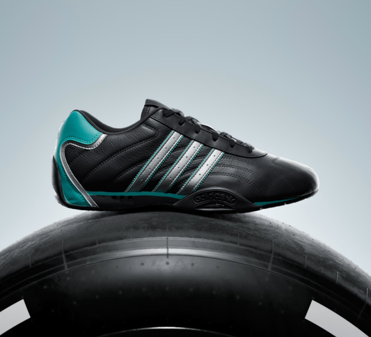 A-S72 (Adidas adiracer low mercedes amg petronas F1 team shoes black/matte silver/semi mint rush) 226910580