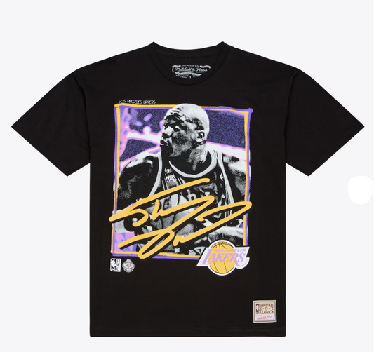 MNA-I50 (Mitchell & ness freeze frame los angeles lakers shaq o'neal t-shirt washed black) 22693043
