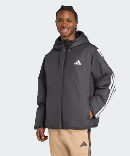 AA-C31 (Adidas essentials climawarm 3 stripes insulated hooded jacket black/white) 32697214