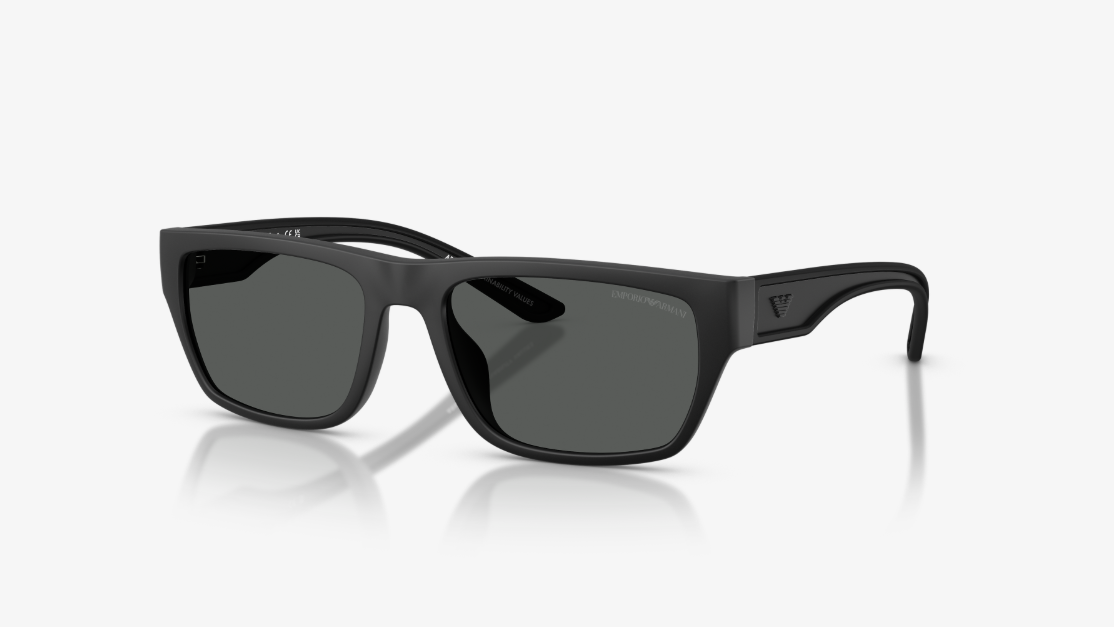 EA-A (Emporio armani rubberized matte black frame/dark grey polarized lenses) 326914476