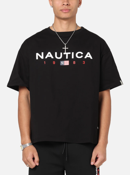 NTA-T15 (Nautica box fit 83 flag short sleeve t-shirt true black) 42693478