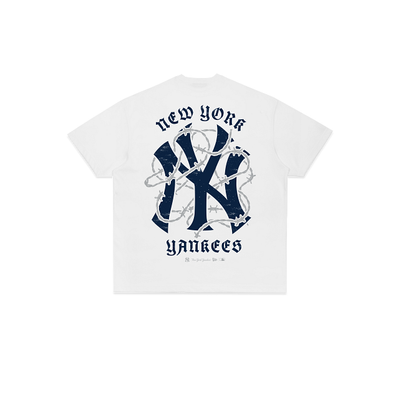 NEA-J14 (New era barbed wire new york yankees short sleeve relaxed fit t-shirt white) 52693750