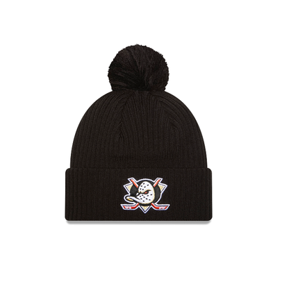 NEC-M73 (New era leagues icon anaheim ducks pom knit beanie in official team colours) 52692395