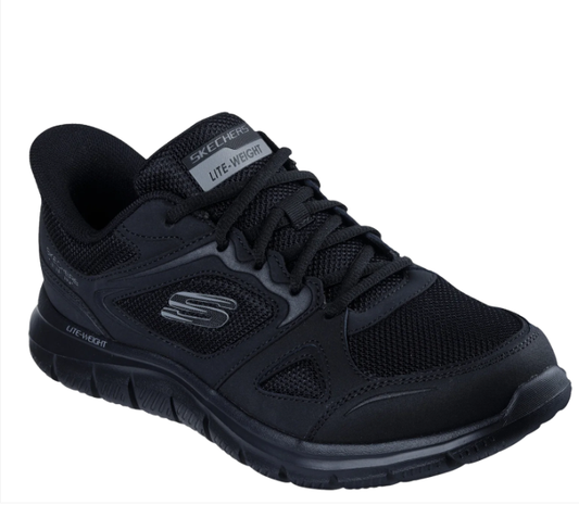 S-Y12 (Skechers track ezral wide fit shoes black) 62696956