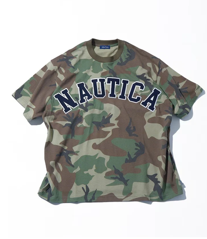 NTA-I16 (Nautica arch logo short sleeve camoflough t-shirt green) 62697391