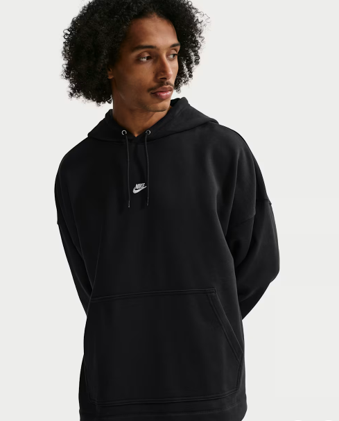NA-A50 (Nike sportswear club oversized french terry pullover hoodie black/white) 62695217