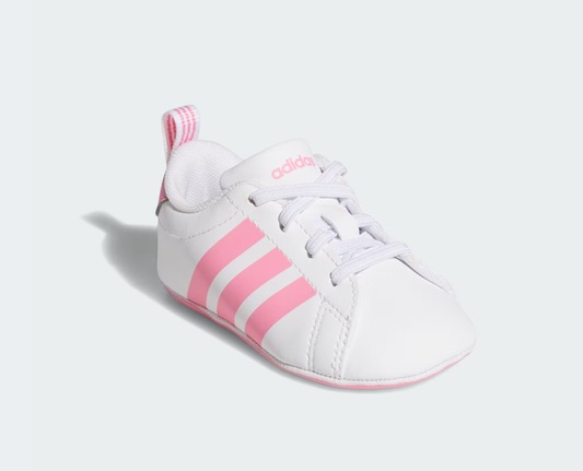 A-B73 (Adidas grand court crib baby first step shoes white/bliss pink) 72692646