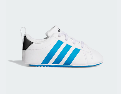 A-C73 (Adidas grand court crib baby first step shoes white/lucid ray blue) 72692646