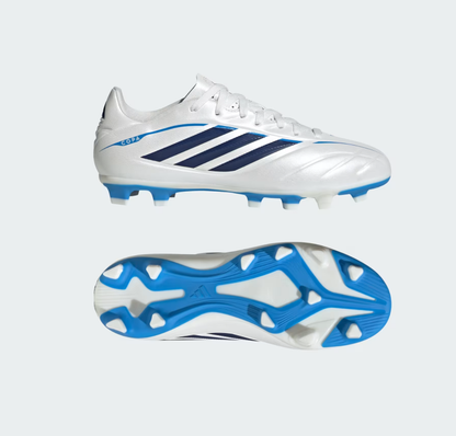 A-D73 (Adidas copa pure IV club firm/multi ground kids boot zero metallic/dark blue/lucid ray blue) 72693125