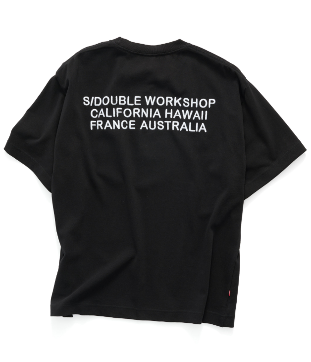 SSA-A1 (S/Double s country text short sleeve heavy weight tee overdye black) 72693478