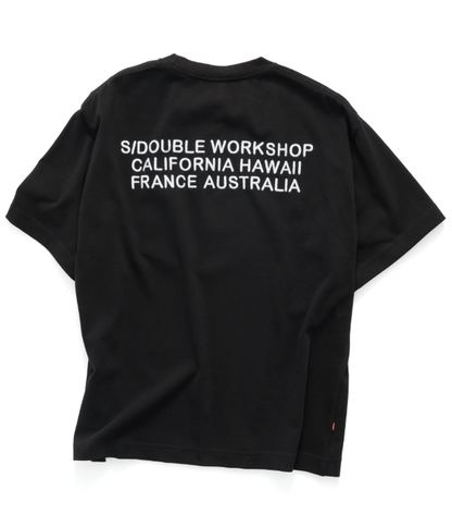 SSA-A1 (S/Double s country text short sleeve heavy weight tee overdye black) 72693478