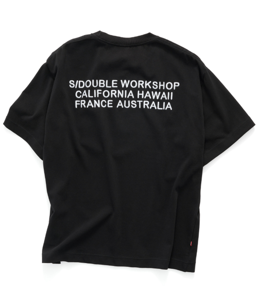 SSA-A1 (S/Double s country text short sleeve heavy weight tee overdye black) 72693478