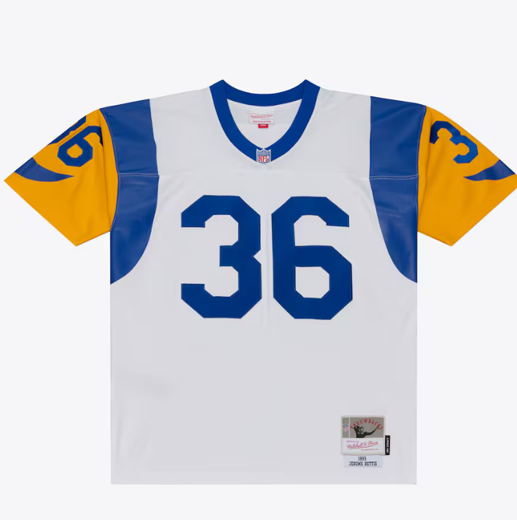 MNA-J52 (Mitchell & ness nfl los angeles rams 1993 jerome bettis legacy jersey white) 726910869